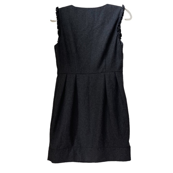 Twelve Couture Wool Pleated‎ Button Front Mini Dress in Charcoal Size: S - Picture 9 of 10